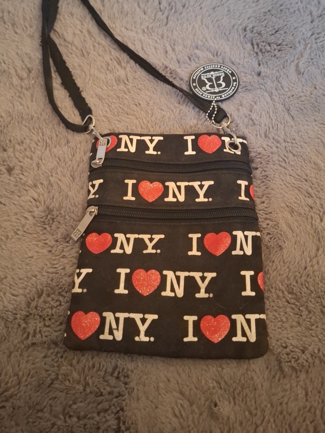 I Love NY svart axelväska