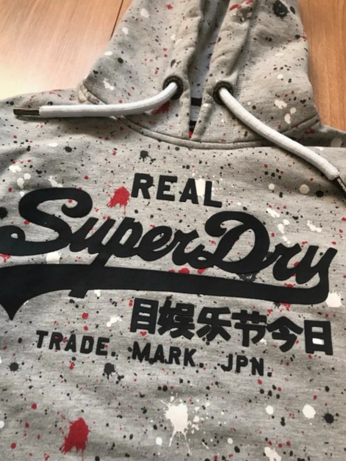 Superdry hoodie grå med tryck - 1