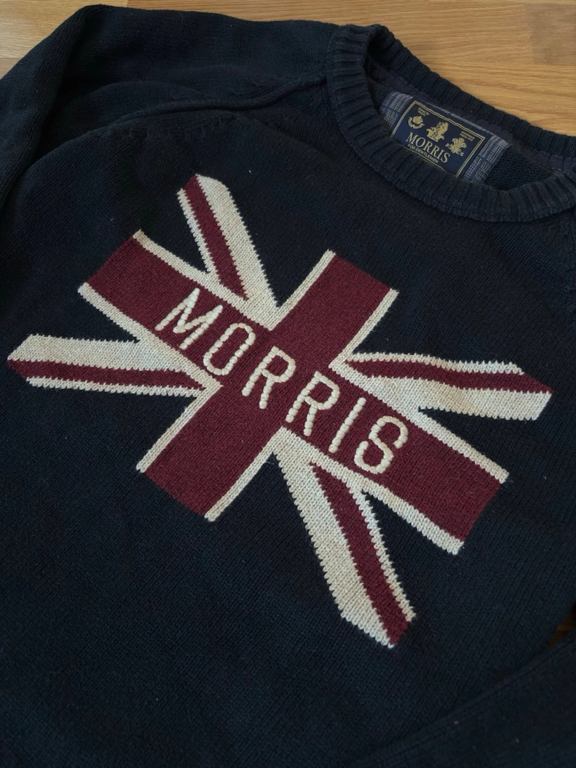 Mörkblå/svart stickad tröja Morris - 1