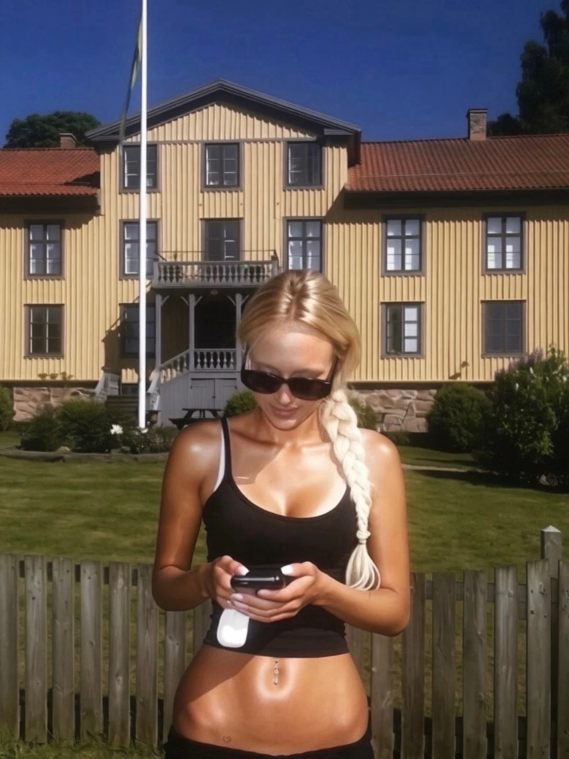 Svart linne med öppen rygg