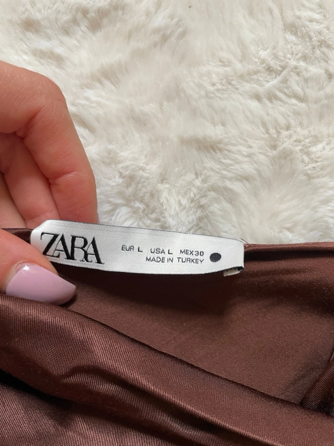 Brun långklänning med slits L ZARA - 5