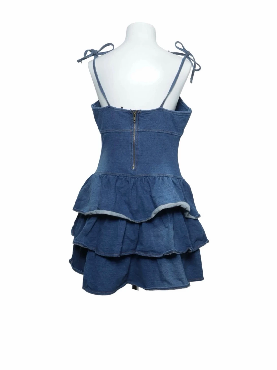 Jeansklänning med volanger 🍒 - 1