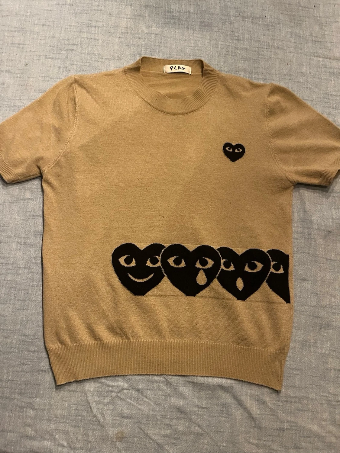 Beige stickad tröja Comme des garcon