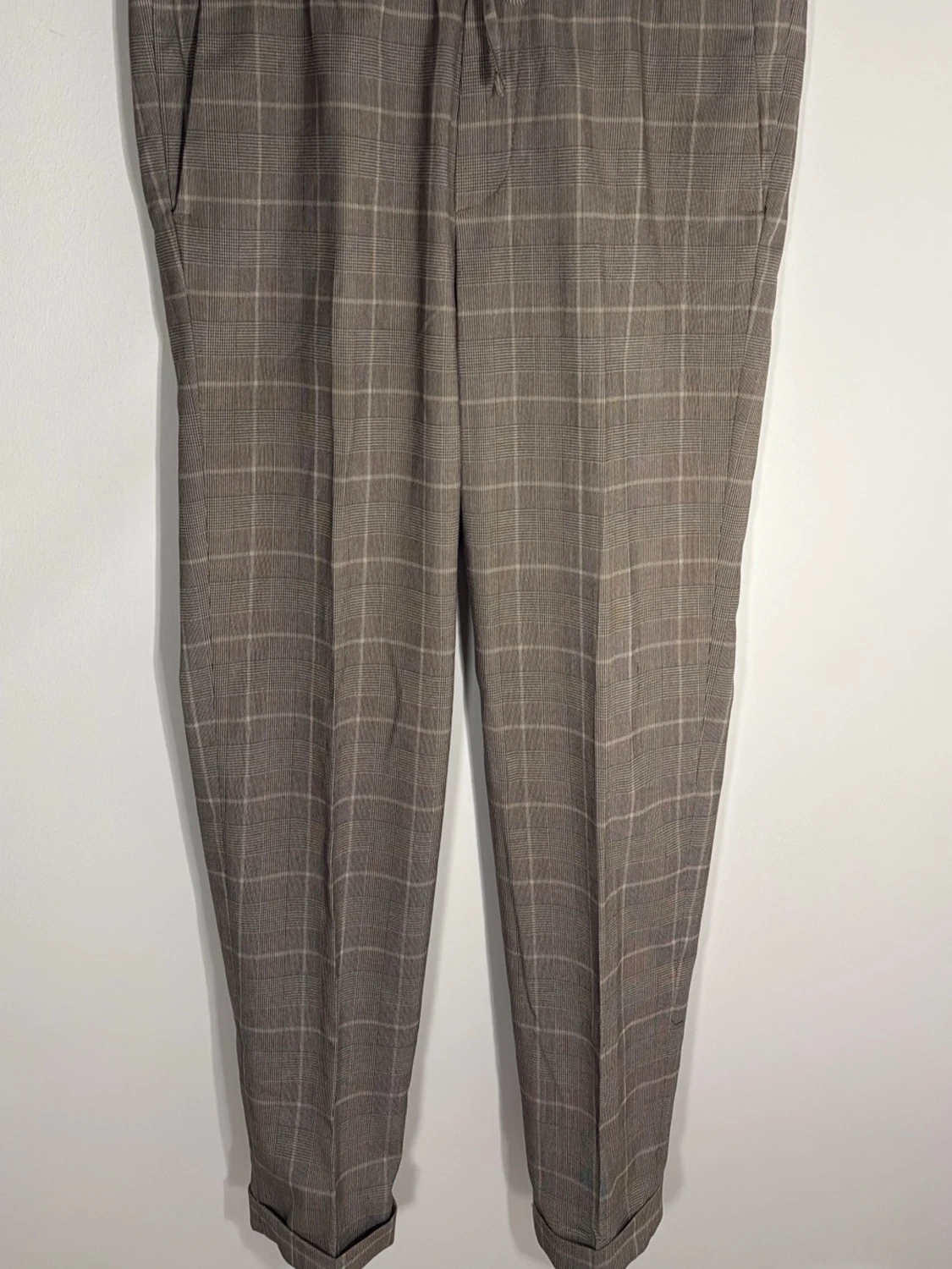 Rutiga slim fit kostymbyxor H&M