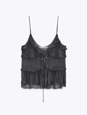 Svart festtopp - Svart linne från Zara i storlek xs!