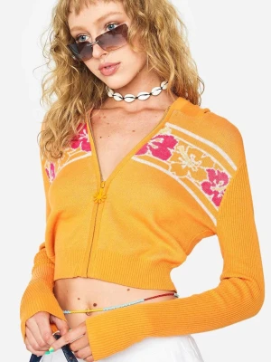 NY! Dollskill orange stickad hoodie/kofta  - NY med prislapp! Sunkissed Knit Jacket dELiA*s by Dollskill. Söt slutsåld stickad orange kofta/hoodie i 100% cotton, perfekt till sommar nätter! Påminner mig om Zara Larssons vibe 🌺 Original pris: 720:- (efter frakt/tull).