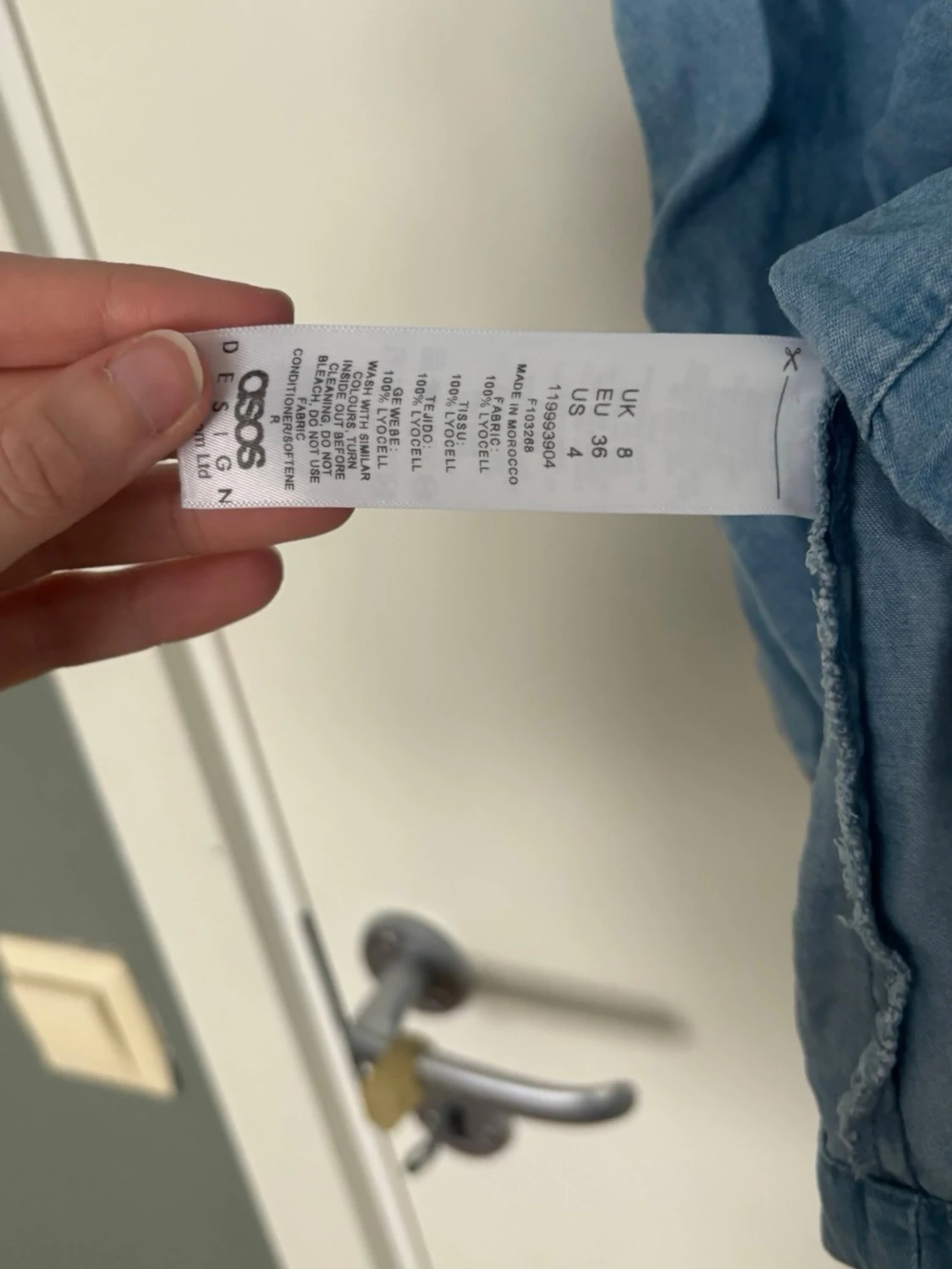 Blå kort jeansklänning Monki - 3