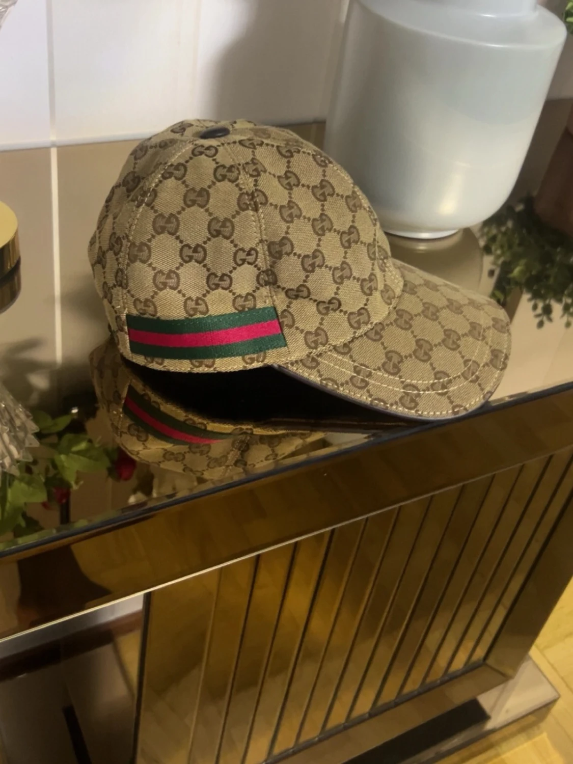 Gucci beige keps med GG-mönster - 1