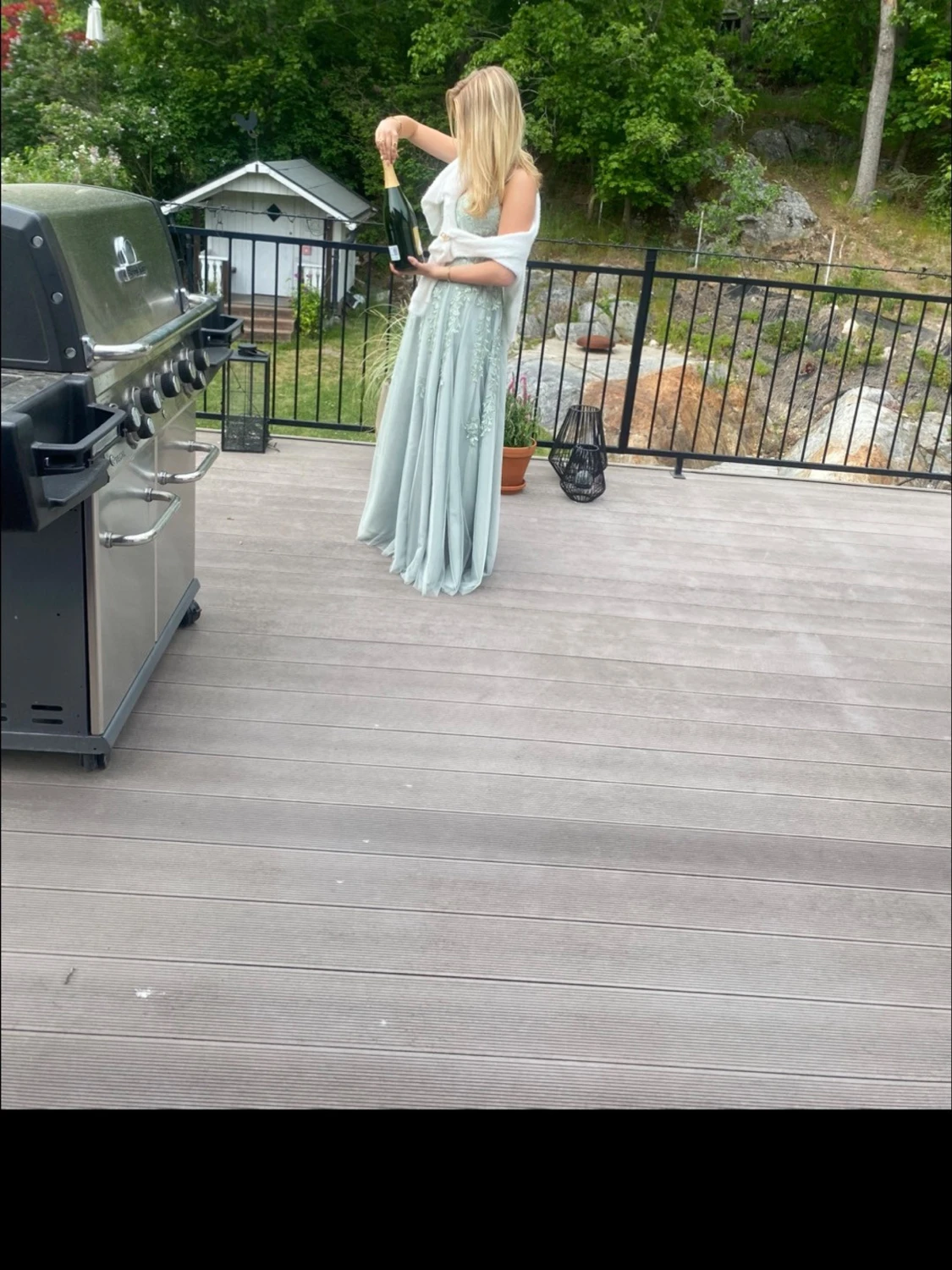 Ljusgrön balklänning med korsett