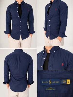 Ralph lauren skjorta  - Marinblå Ralph lauren skjorta i storlek XS, passar även S. Självklart 100% äkta, skjortan är i extremt bra skick och har få tecken på användning. Nypris är 2299:- +, mitt pris är 599:-🤝 modellen är 175cm lång och väger 66kg. Hör av er vid frågor och funderingar!🤩 