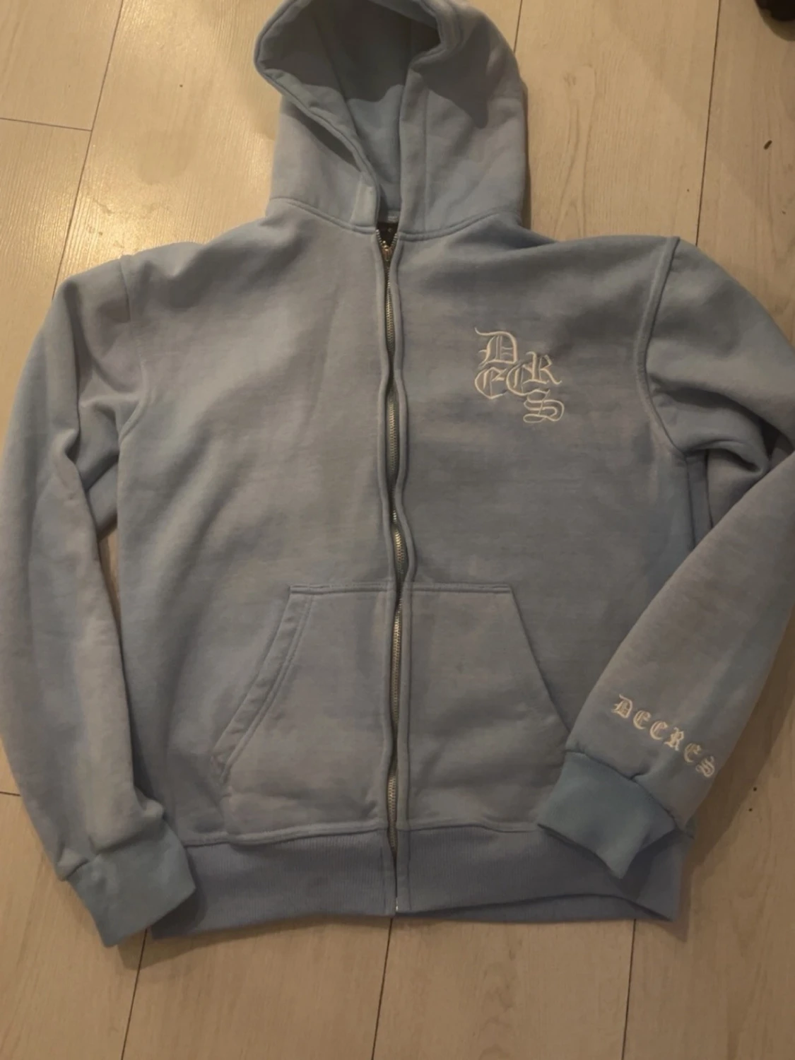 Ljusblå Decrease zip hoodie