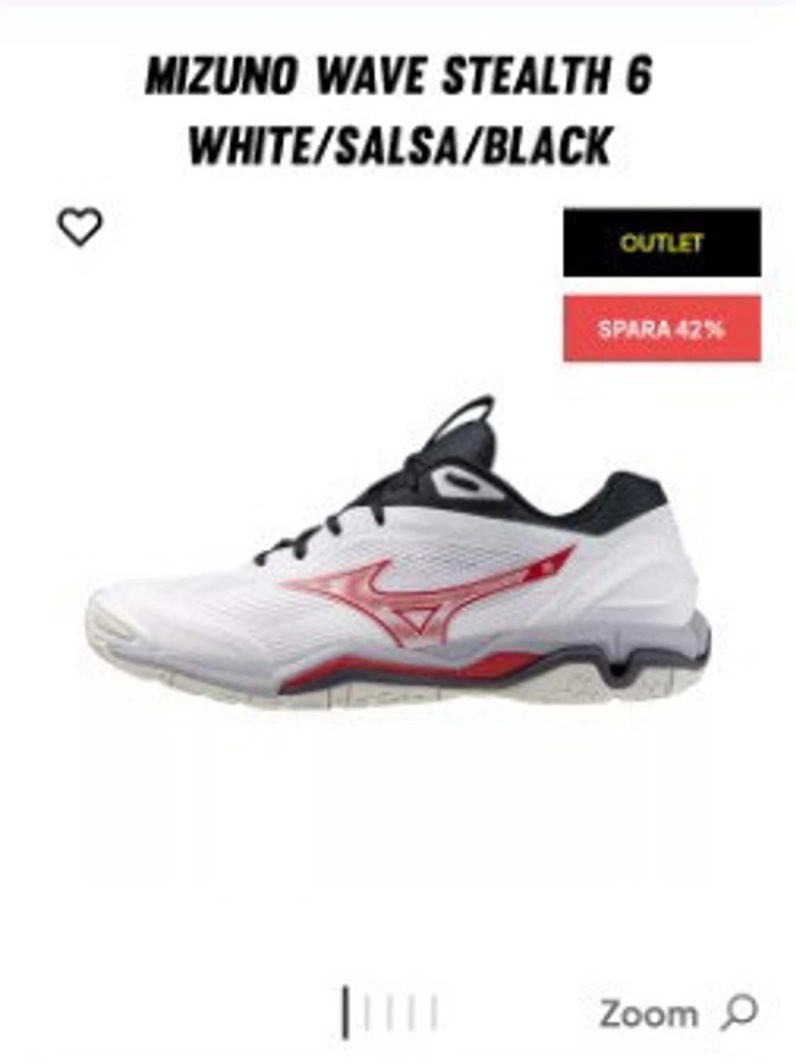 Vita Mizuno inomhusskor med svart detalj - 3