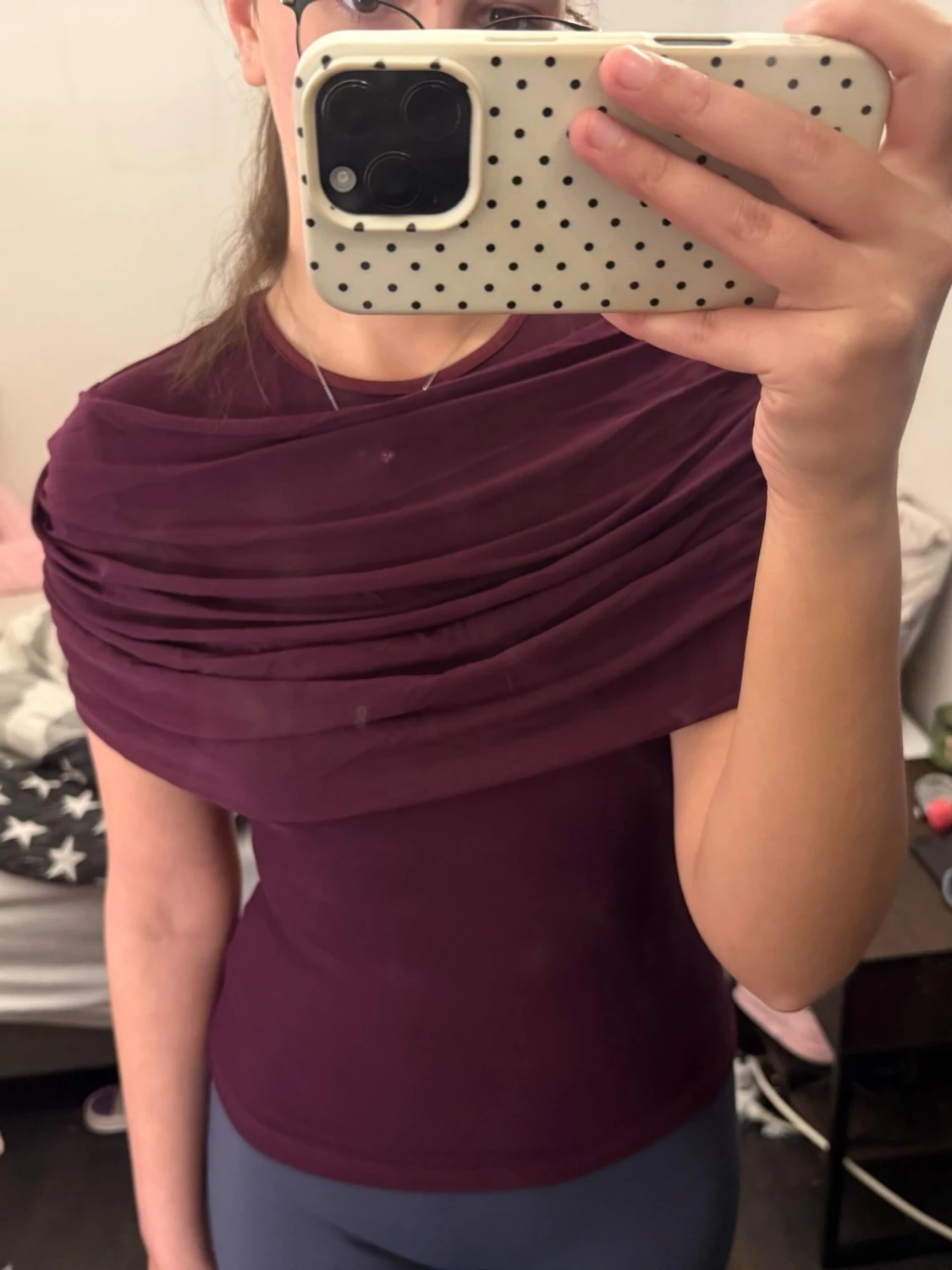 Vinröd off shoulder topp