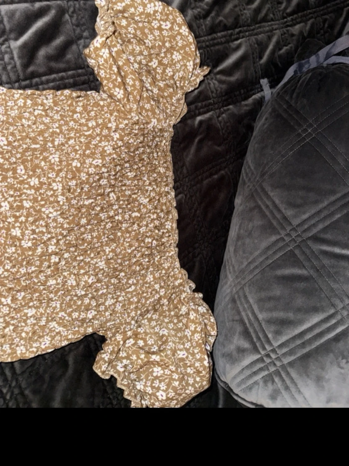 Brun blommig långklänning - 3