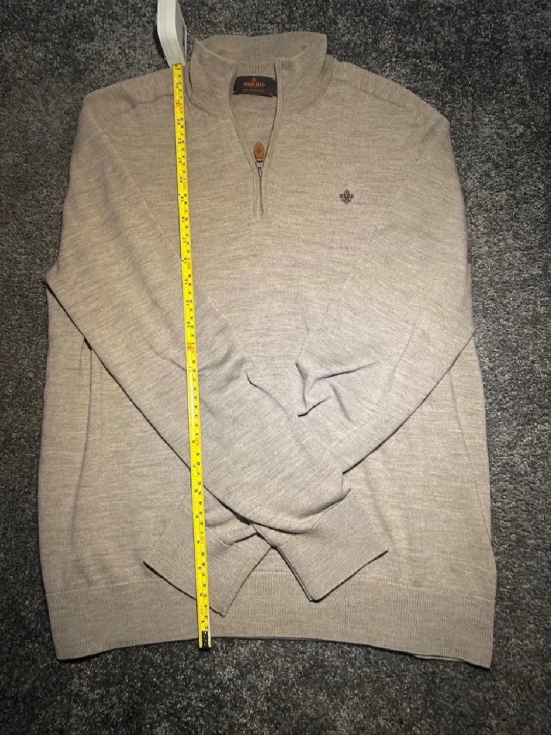 Beige halvzip tröja från Morris - 4