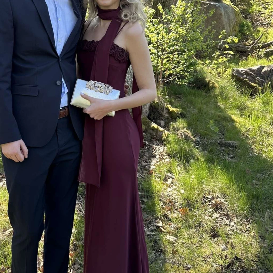 Vinröd långklänning/balklänning