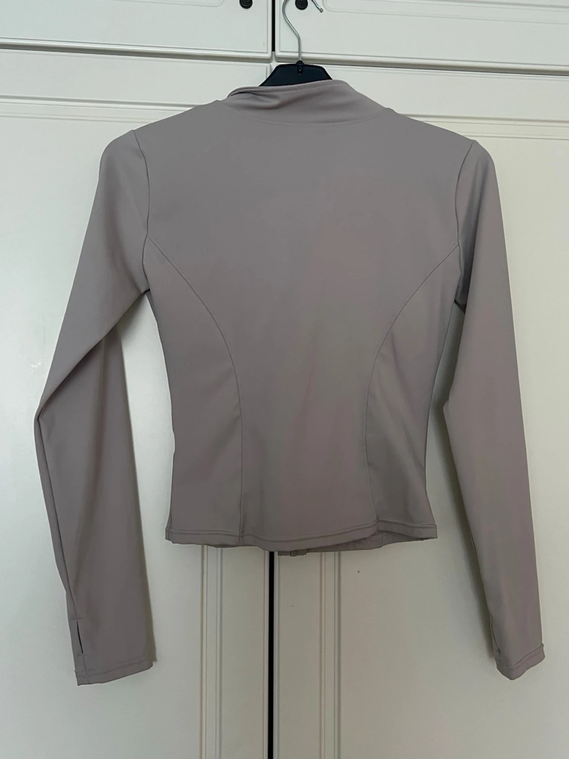 Ljusgrå slim vindjacka med dragkedja - 1