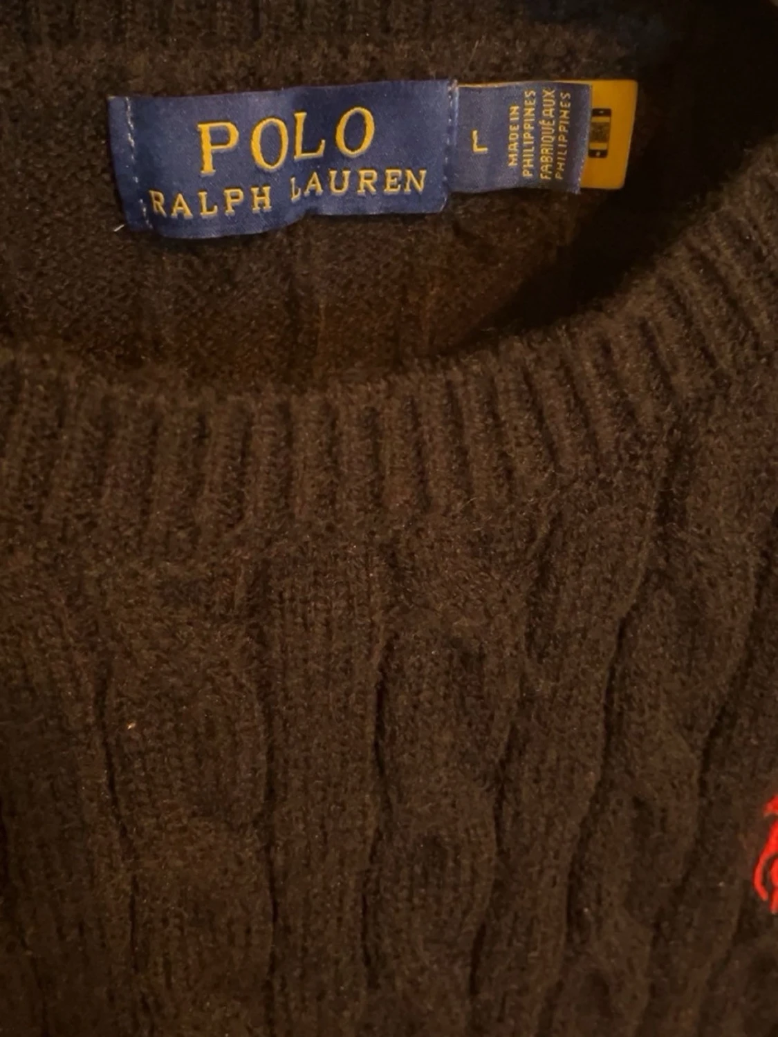 Svart kabelstickad tröja Polo Ralph Lauren - 1