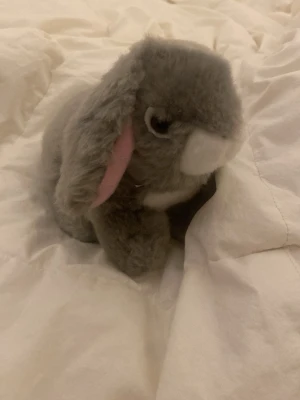 Grå kanin mjukisdjur Nature Planet - Söt grå kanin som mjukisdjur från Nature Planet. Kaninen har långa öron med rosa insida, vit nos och mage samt mjuk päls. Perfekt att ha som gosedjur eller dekoration i rummet.