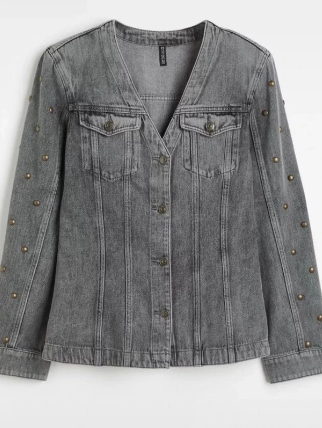 Grå figursydd jeansjacka H&M - 2