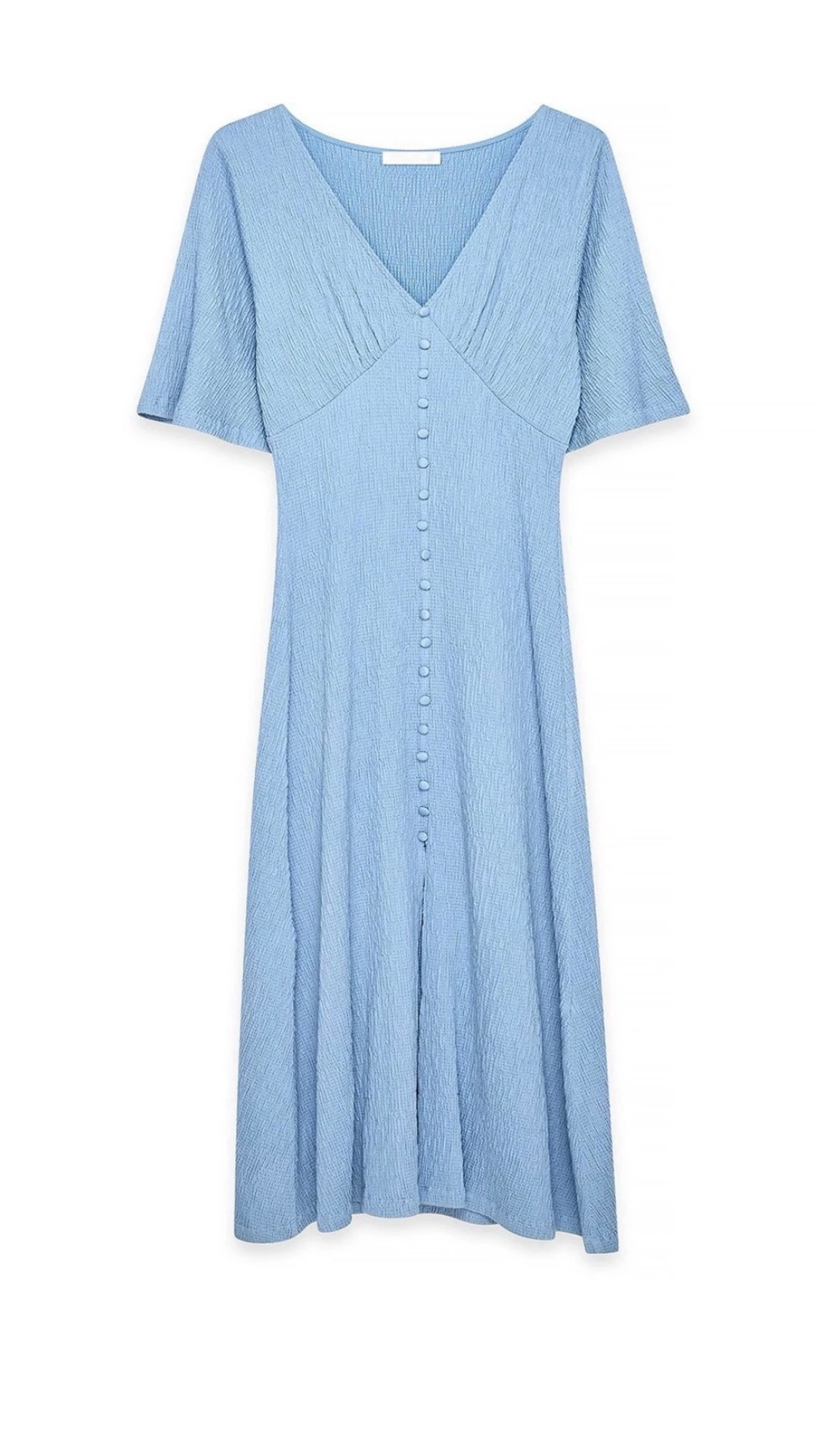 Ljusblå klänning med knappar