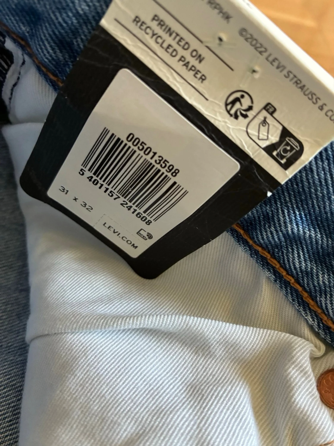 Levi's 501 patchwork jeans blå - 3