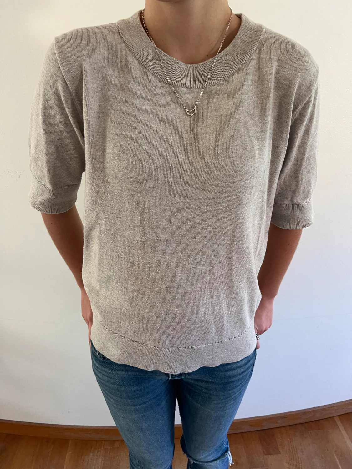 Stickad t-shirt  - 90