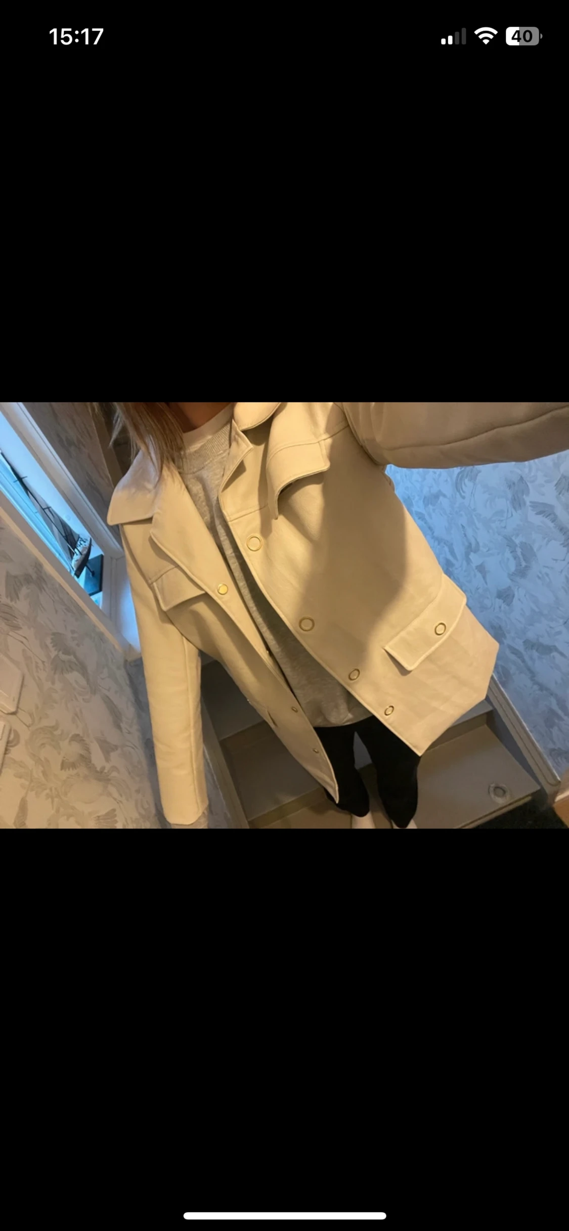 Fake skinn jacka- Beige - 90