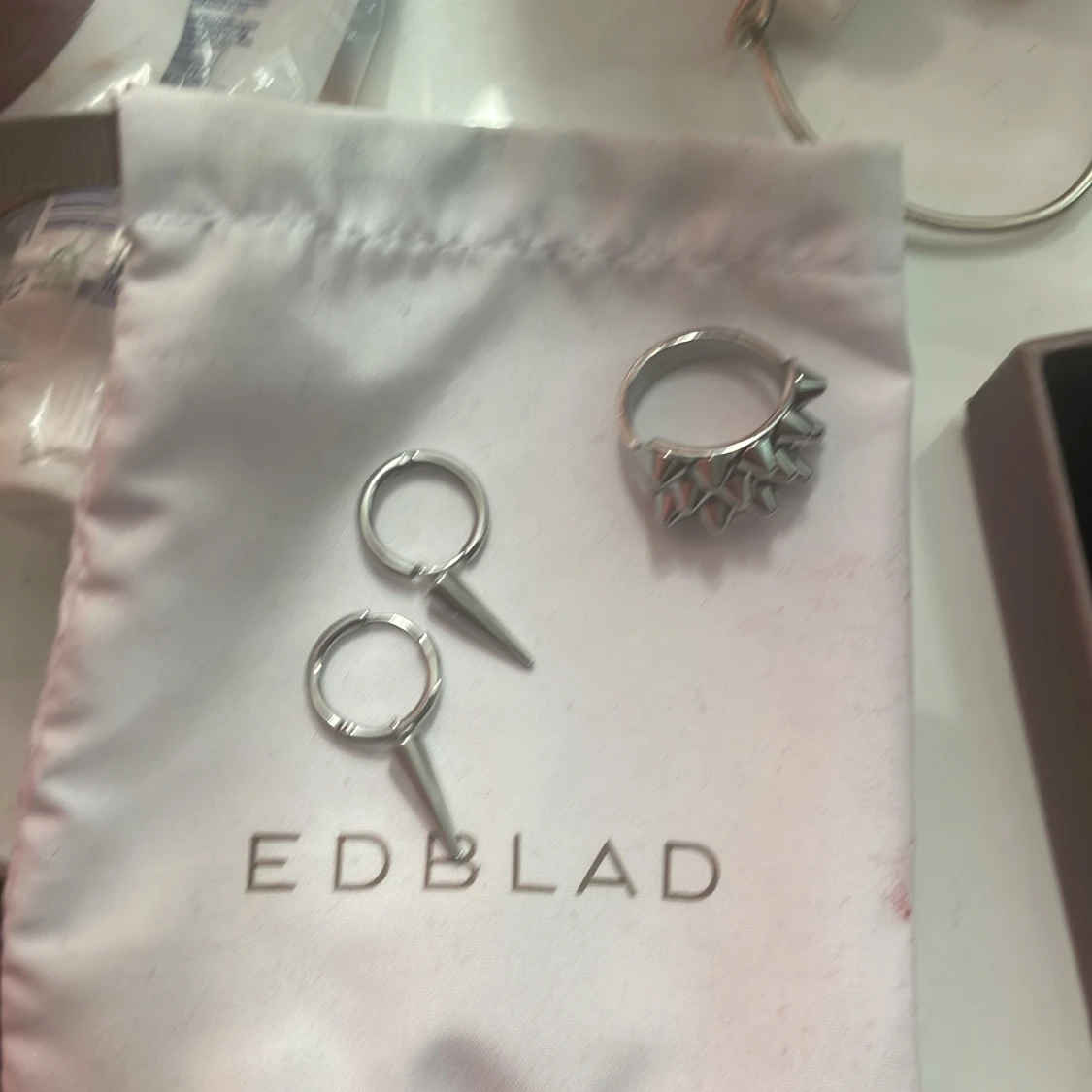 Edblad ring och örhänge  - 91