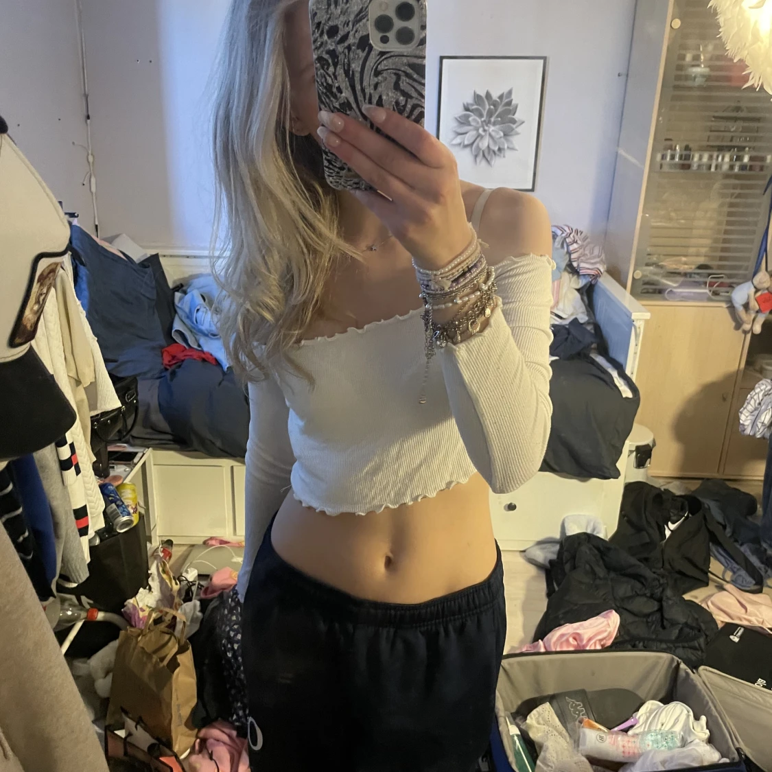 Långärmad offshoulder tröja - 90