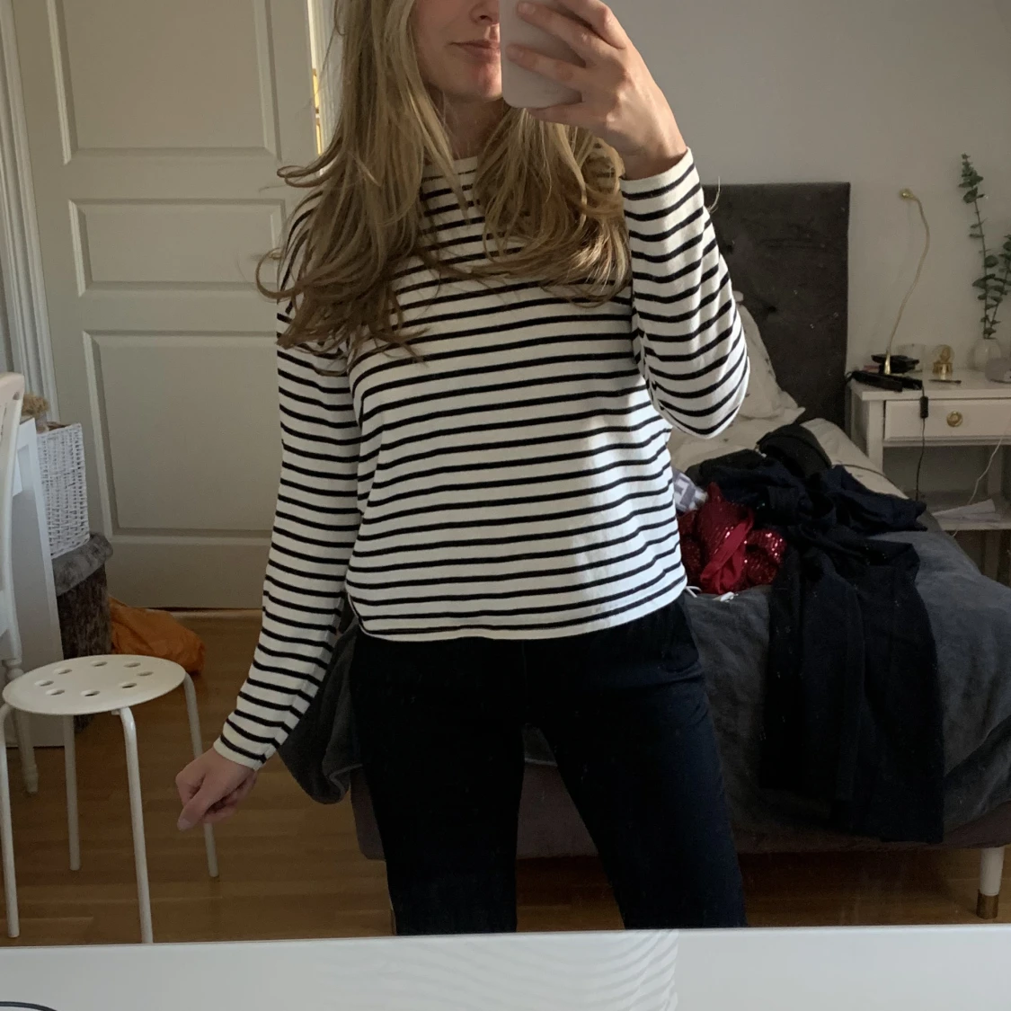 Långärmad randig tröja