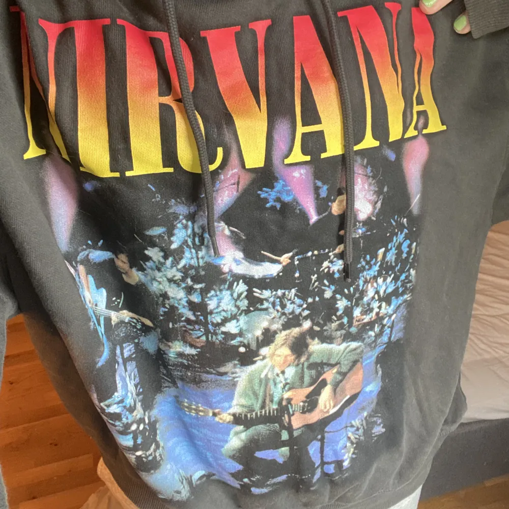 Nirvana hoodie i bra skick! . Hoodies.
