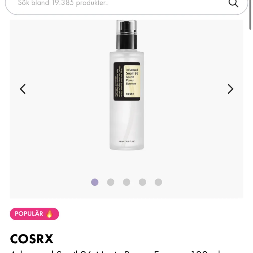 Säljer denna produkt från Cosrx då jag inte använder den. Knappt använd skriv privat om du vill ha bild på flaskan.💗Orginalpris 212. Övrigt.