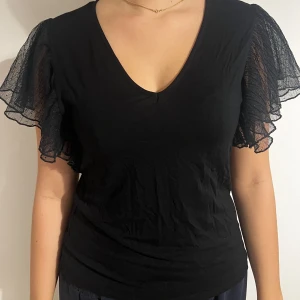 Festlig topp - Festlig topp med volangärm i toppskick. Storlek L, men passsr även M. 