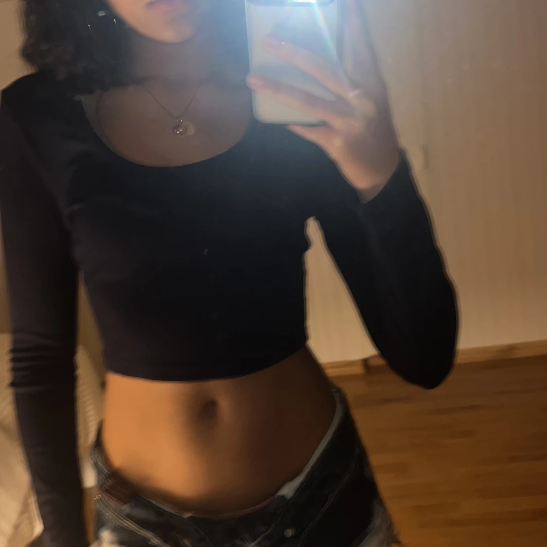 Mörk blå långärmad tröja - 91