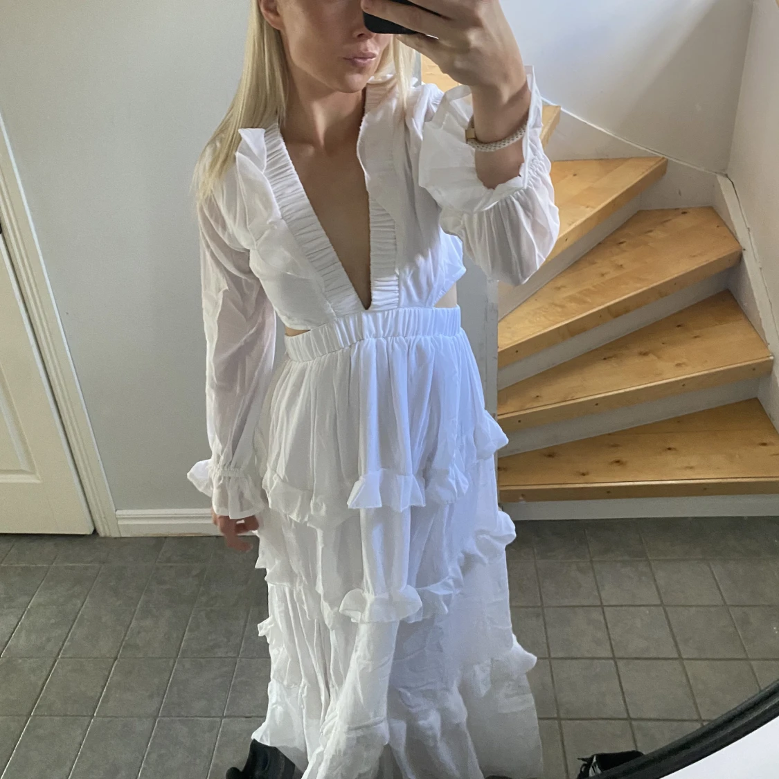 Vit maxiklänning - 90