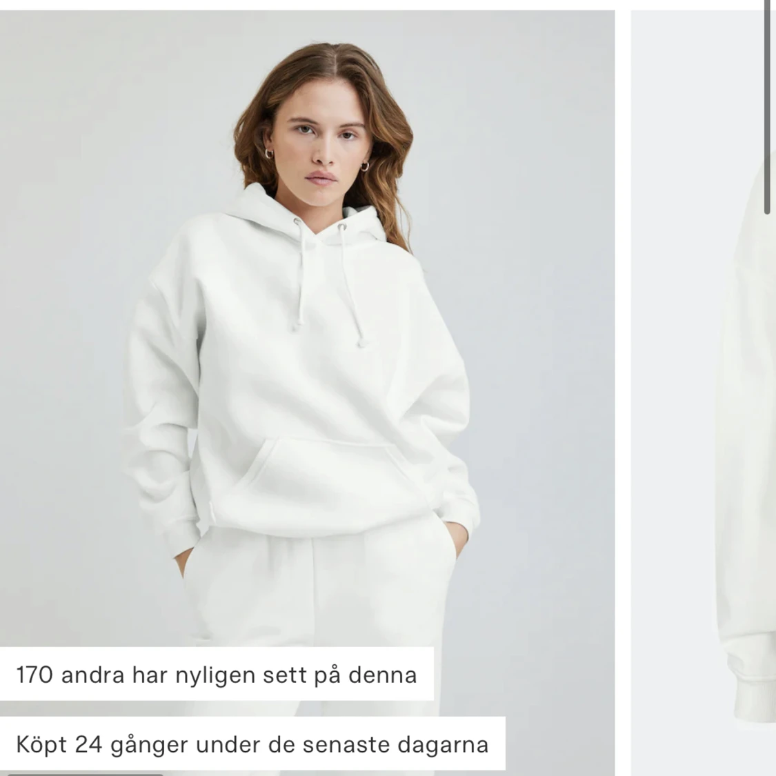 Vit hoodie bikbok - 91
