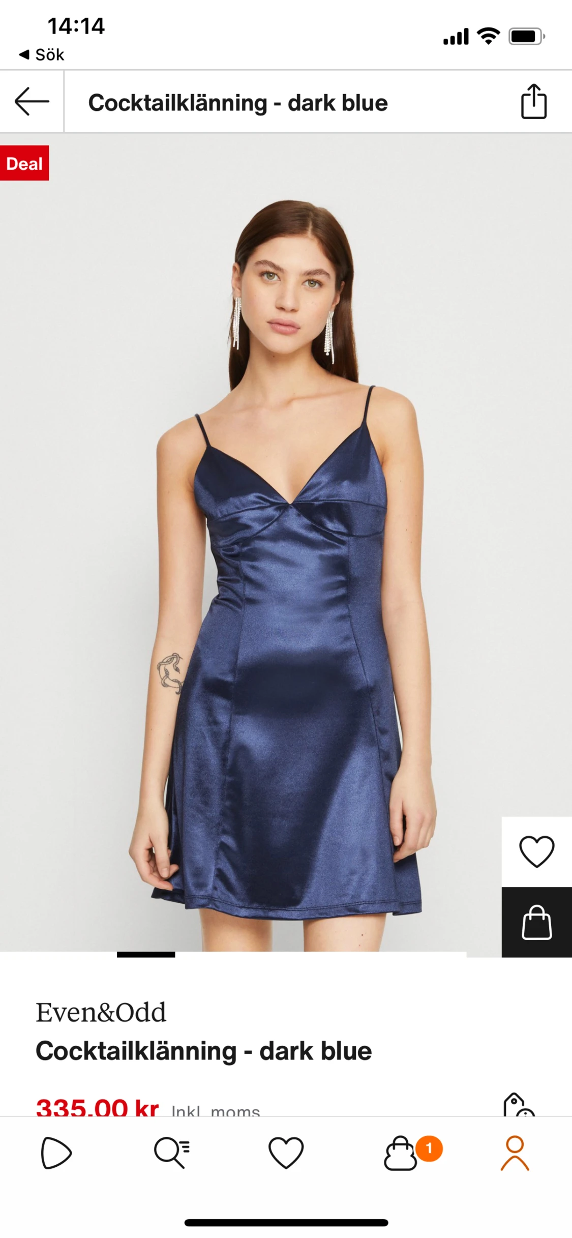 Blå cocktail klänning 