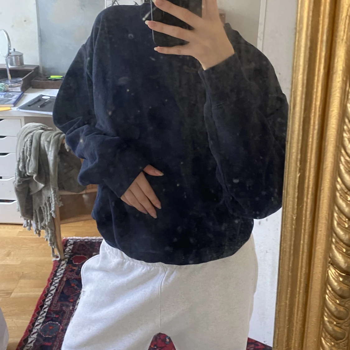 Basic mörk blå crewneck - 90