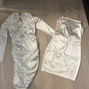 2 satin klänningar - Den långärmade är från Shein och den andra från H&M