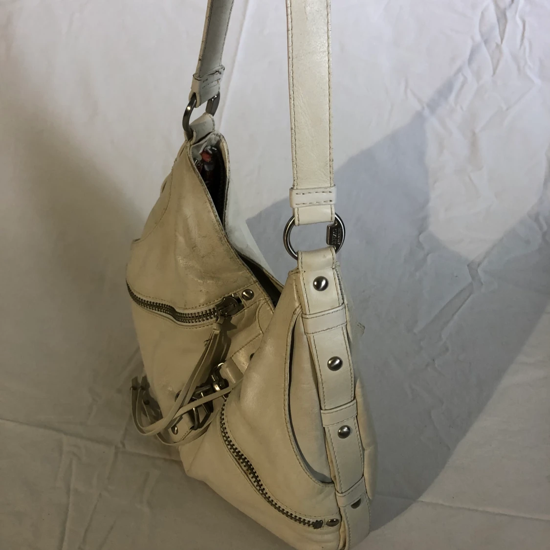 Vit läderväska - 90