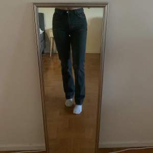 Svarta straight jeans från Gina tricot i storlek 34! Typ aldrig använda så det är som nya!❤️