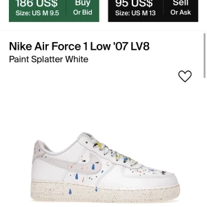 Limited AF1 (07 LV8) ”PaintSplatter” (43/9,5) - Ett par trevliga eftertraktade AF1’s. Går bra till alla fits och färger💥, nya (ds) ofc.  Möts upp i sthlm💙 Skicka frågor/bud, vi ses!☀️