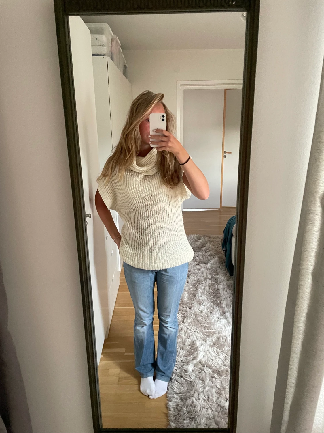 Kortärmad stickadtröja 