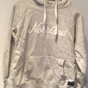 Hoodie - The great norrland, grå hoodie med huva från SQRTN Company, i fint skick. Storlek S, 100% bomull.