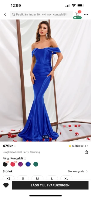 Balklänning - Säljer min söta balklänning som jag endast använt 1 gång. Ser helt ny ut och sitter så fint och bekvämt på en🤍Köpt från shein för 475kr men säljer den för 300kr🤍