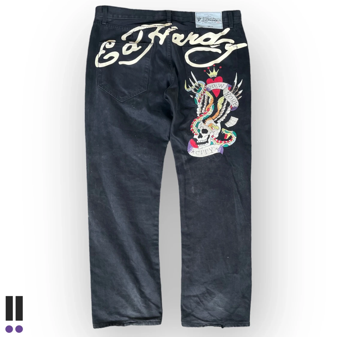 Ed Hardy spellout baggy jeans - 90