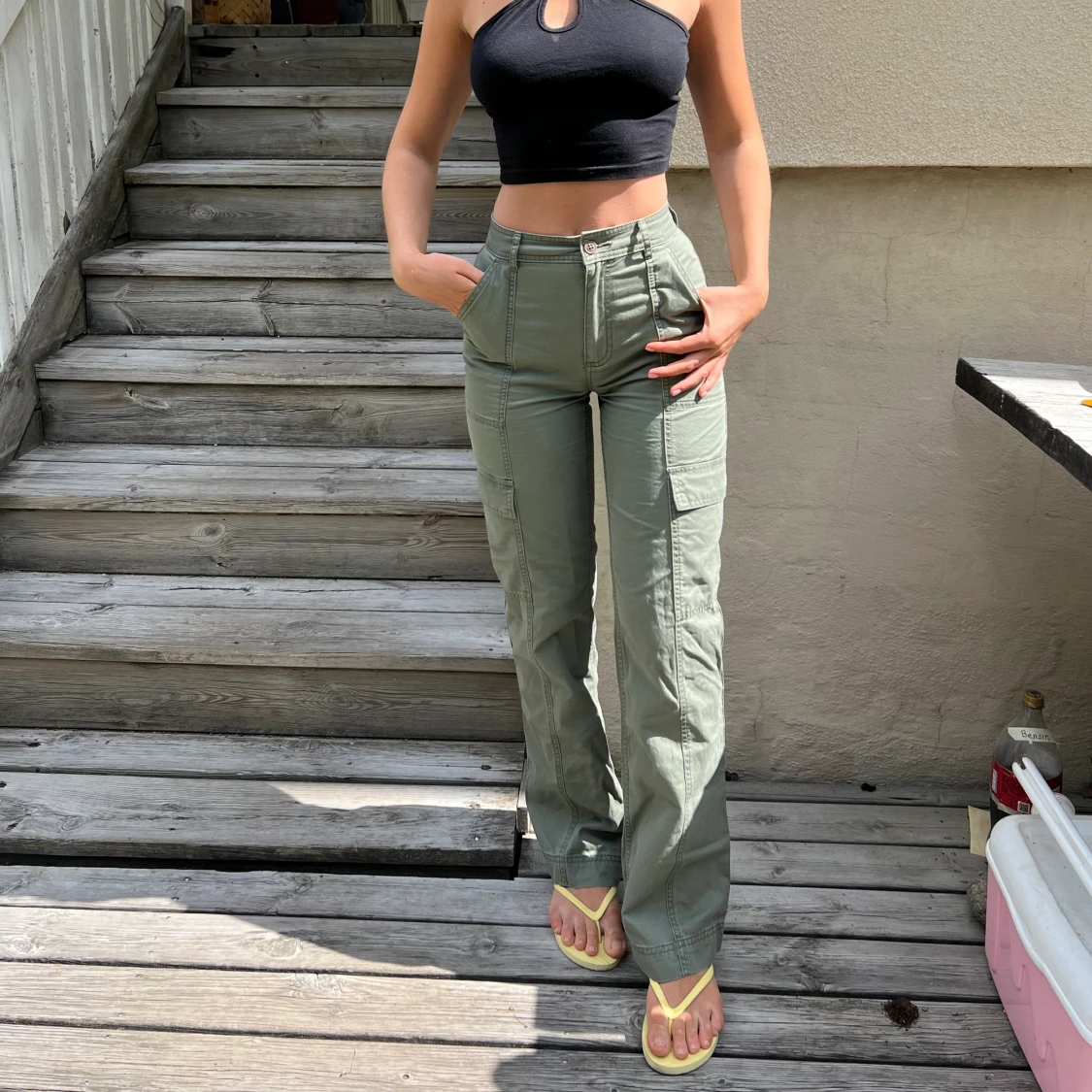 Militärgröna cargo pants