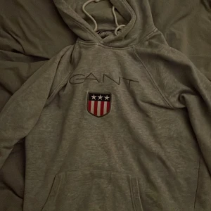 Grå gant hoodie - Grå hoodie från gant som knappt är använd. Hoodie är i toppskick 9/10