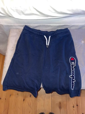Blåa chanpionsshorts storlek XL i barn - Blåa shorts från champion i storlek XL i barnstorlek. Motsvarar en XS eller S i b´vuxenstorlek. Väldigt bra skick. Nypris: 400kr